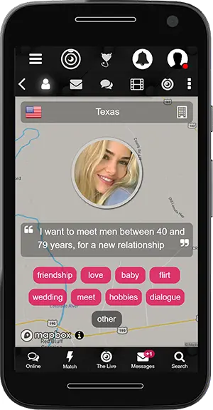 Flirtende Dating-medlems placering