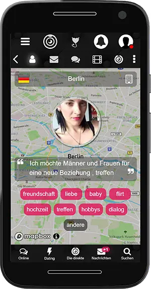 Standort des Flirty Dating-Mitglieds