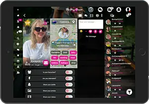 Meet on Tablet on the Flirty Dating application