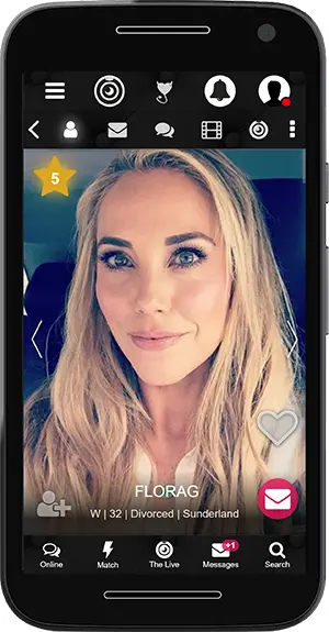 Meet people on Mobile on the Flirty Dating application