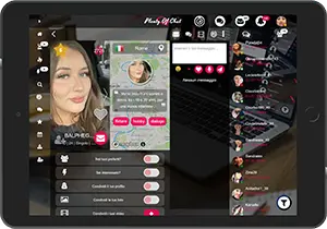 Incontra su tablet nell'applicazione Incontri Flirty