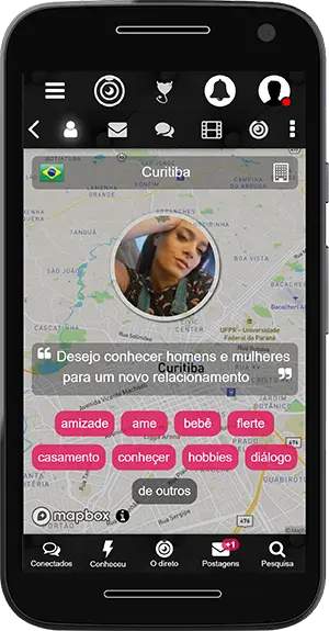 Localização do membro Namoro Glamour